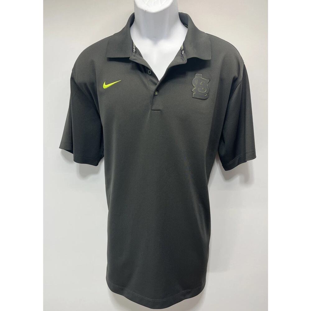 St. Louis Cardinals Nike Baseball Dri-Fit Polo XL Men Green Polyester